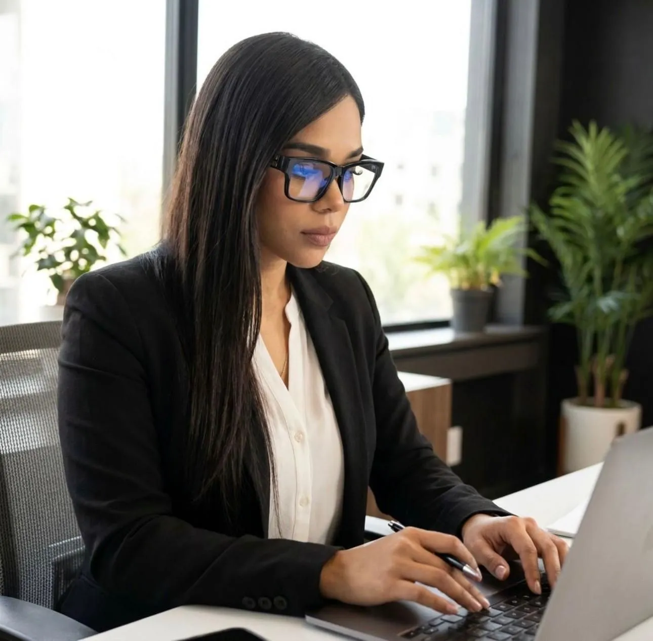 Kimberly Mary Morel Figuereo in a professional office setting